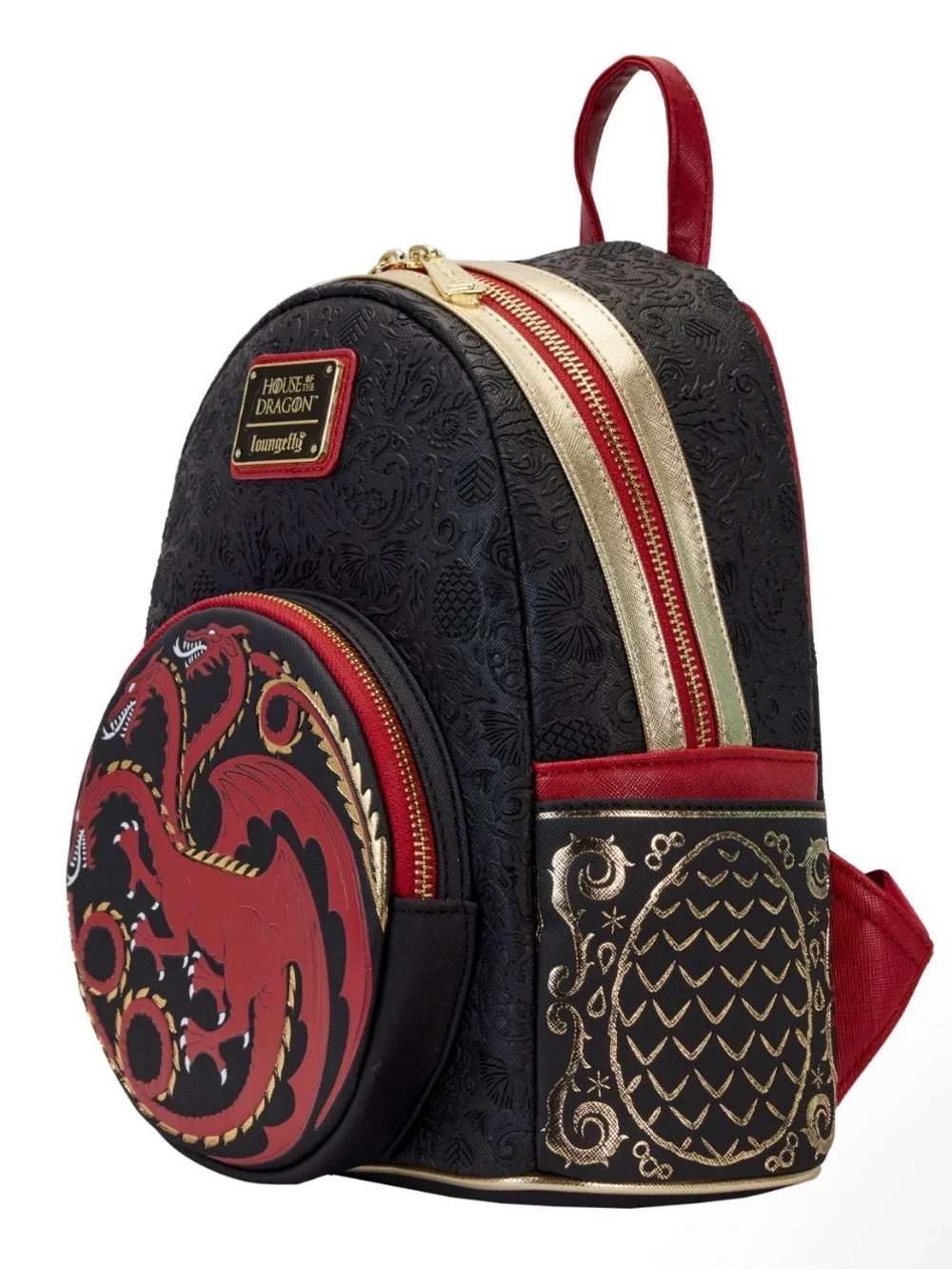 Loungefly House of Dragon House Targaryen AOP Black Sigil Mini Backpack NWT